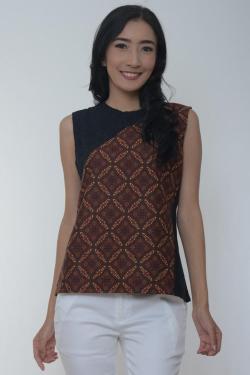 Lucky Sunday Batik Sleeveless Front Combi Tops-MS17.044 Mix Colour-M