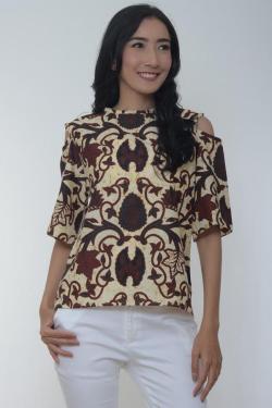 Lucky Sunday Batik Cold Shoulder Blouse-MS17.046 Mix Colour-S