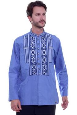 Preview by Itang Yunasz Baju Koko Infinite PVI 120/016 Biru Motif Hitam Putih L