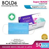BOLDe Super Mask Surgical Mask 3 Ply 50 Pcs
