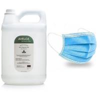Bundling Avelca Hand Sanitizer (5 L) + Surgical Face Mask (50 Pcs Plastik) (Khusus Pulau Jawa)
