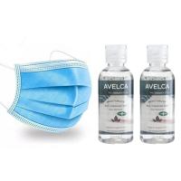 Bundling Surgical Face Mask (5 Pcs) + 2x Avelca Hand Sanitizer Gel (60ml) (Khusus Pulau Jawa)
