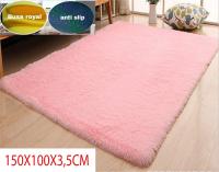 karpet bulu rasfur uk 150x100x3.5cm pink muda
