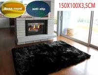 karpet bulu rasfur uk 150x100x3.5cm warna hitam