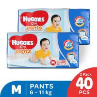 Huggies Dry Pants Popok Celana M 40 2 Pack