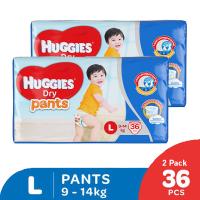 Huggies Dry Pants Popok Celana L 36 2 Pack