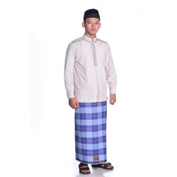 Sarung ATLAS Premium 750 Original Kombinasi Biru Garis Merah