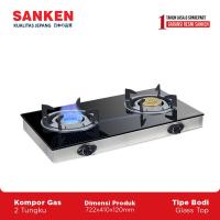 SANKEN KOMPOR GAS 2 TUNGKU TEMPERED GLASS