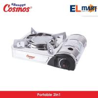 ELMART COSMOS Kompor Gas Portable 2in1 CGS-123P LPG & Gas Kaleng