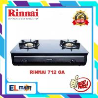 elmart Kompor Gas RINNAI Kaca 2 tungku Schott RI 712 GA - 712GA B api lilin