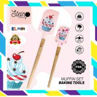 Elmart Spatula Silikon Tahan Panas Stein Cookware Muffin Set 2pc Baking Set