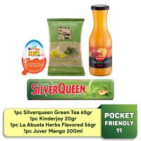 Pocket Friendly 11: Kinderjoy, Silverqueen, La Herbs 56gr, Juver Mango 200ml