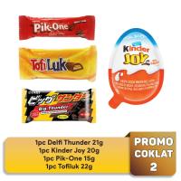 Promo Coklat 2 - Delfi Thunder, Tofiluk, PikOne, Kinderjoy