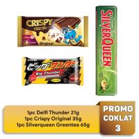 Promo Coklat 3 - Delfi Thunder, Crispy, Silverqueen