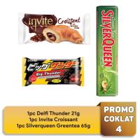 Promo Coklat 4 - Delfi Thunder, Croissant, Silverqueen