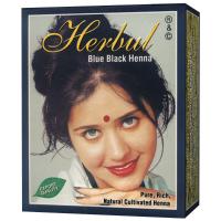 Cat Rambut Herbul Blue Black Henna Hair Dyes