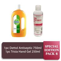 Special Edition Pack 8: Dettol 750ml and Trisia Handgel 250ml