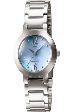 Casio Analog Jam Tangan Wanita - Biru Muda - Strap Rantai - LTP-1191A-2A
