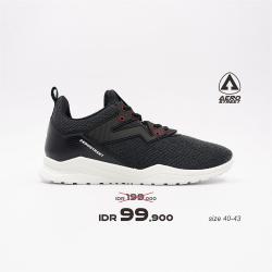 Aerostreet uk 40 Alpha Hitam - Sepatu Sneakers Casual Sport Sekolah Pria Wanita Aero Street