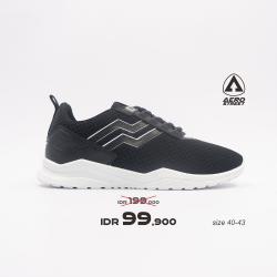 Aerostreet uk 42 Vorta Hitam - Sepatu Sneakers Casual Sport Sekolah Pria Wanita Aero Street