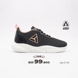 Aerostreet 38 Sharron Hitam Peach - Sepatu Sneakers Casual Sport Sekolah Pria Wanita Aero Street