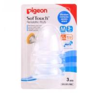 Pigeon Peristaltic Plus Wide Neck Nipple Blister - 3pcs M