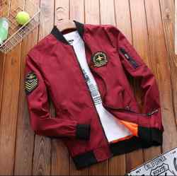 Mars Fashion - Jaket Bomber Pria Stracci Airbone Division Merah