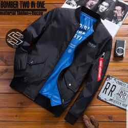 Mars Fashion - Jaket Bomber Pria Two In One Culture Series Hitam
