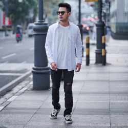 Mars Fashion - Kemeja Pria Lengan Panjang CVC Putih Ukuran XL