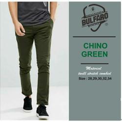 Mars Fashion - Celana Panjang Pria Chino Twill Stretch Green Ukuran 28