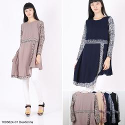 Long Blouse Tunic Bahan Cotton Warna Navy