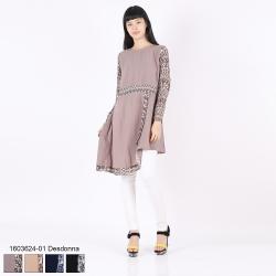 Long Blouse Tunic Bahan Cotton Warna Coklat Susu