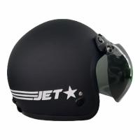 HELM RETRO JET STAR LINE FURNISH BLACK DOFF - L