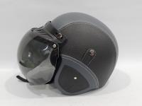 Helm GTR Full Kulit Gunmet Black + Visor (kaca helm)