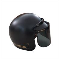 Helm bogo / helm retro / half face HKM Black Doff Line (Free kaca Datar)