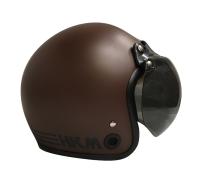 Helm Retro HKM Line Brown Doff (Free Kaca helm)