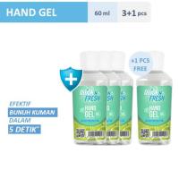 Quick'N Fresh Hand Sanitizer Gel 60 ml Triplepack + 1 Free