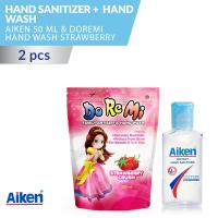 Aiken Hand Sanitiser 50 Ml + Doremi Hand Wash Strawberry Crush 250 Ml