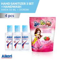 Aiken Instan Hand Sanitiser 50 Ml - 3 Set + Doremi Hand Wash 250 Ml