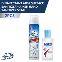 Maxkleen Disinfectant Air & Surface Sanitizer + Aiken Hand Sanitizer 50 Ml