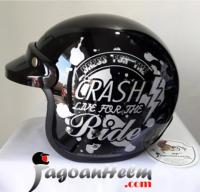CARGLOSS HELM CF RETRO | SILVER - Black Glossy | CARGLOS CRASH RIDE