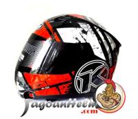 HELM KYT R10 #3 | Red Black White | R-10 Full Face Helmet | Single Visor Smoke | SNI