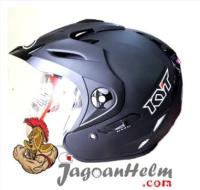HELM KYT VENOM RR2 SOLID | BLACK DOFF MATT | HALF FACE HELMET | DOUBLE VISOR | SNI