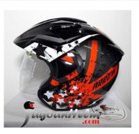 HELM HIU ARROW #1 | BLACK RED | RETRO HALF FACE | HELM CLASSIC | ORIGINAL PRODUCT HIU | SNI