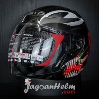KYT HELM GALAXY SLIDE MARVEL VENOM | GUN METAL RED | DOUBLE VISOR