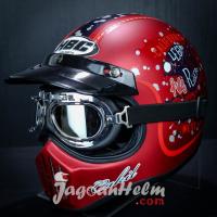 HBC HELM CAKIL CALIFORNIA | RED MAROON DOFF | HBC CAKIL RETRO FULLFACE