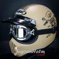 HBC HELM HBC CAKIL CUSTOM | CAPPUCINO DOFF | CLASSIC RETRO FULLFACE