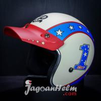 JPX HELM JP RETRO NEW BIGIE SG 01 | WHITE CREAM DOFF | JPRETRO