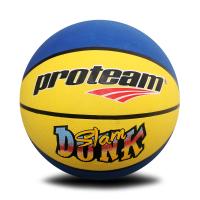 Proteam Bola Basket Rubber SlamDunk Blue-Yellow