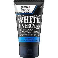 MEN's Biore Facial Foam Double Scrub White Energy 100g